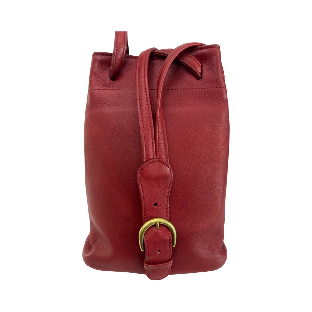 Coach 4162 Vintage Red Leather Slim Backpack USA Made Brass Hardware 1987 - Picture 3 of 15